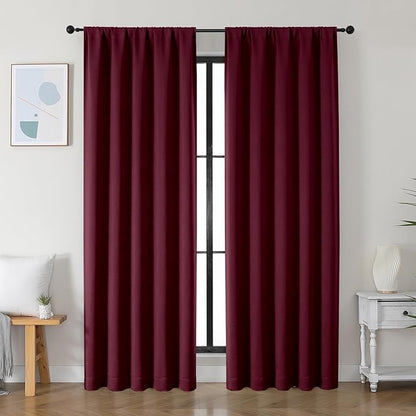 Simplebrand Ava Burgundy Blackout Curtains by Simplebrand