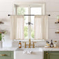 BGment Natutal Linen Cafe Curtains 30 Inch Length, Farmhouse Kitchen Window by BGment