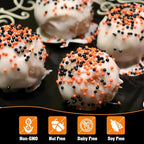 Twisweet Halloween Nonpareils, Edible Mini Pearl Sprinkles for Cake Decorating, Black Purple Green and Orange Sugar Sprinkles Mix, Confetti Baking Candy for Cake Topper Cupcake Cookie Ice Cream Decorations, Halloween Scary Theme Trick or Treat Party Su...