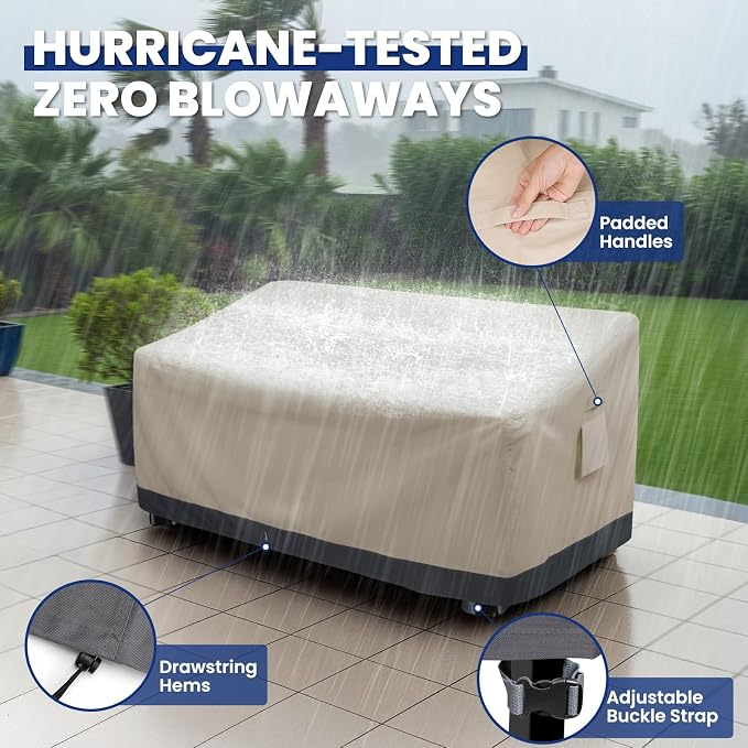 Extra Heavy Duty Outdoor Couch Cover Waterproof, Large 3-Seater Patio Sofa Cover - Image 5