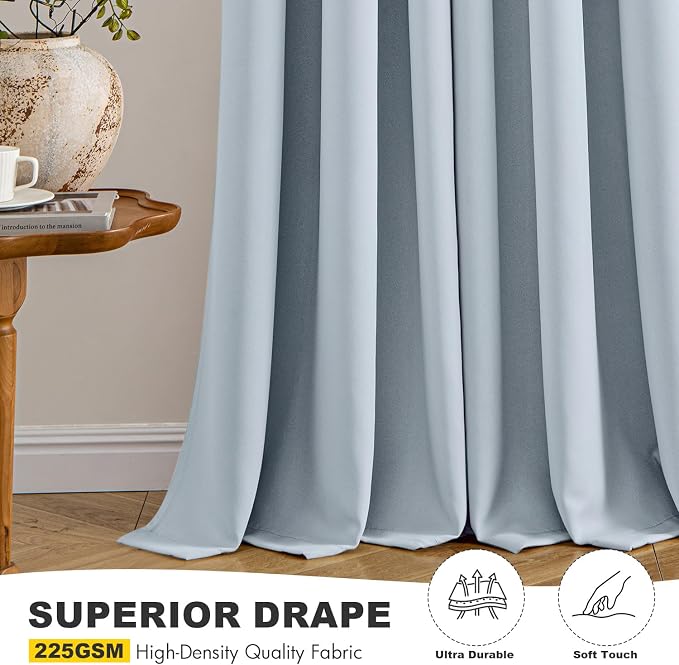 MIULEE Blackout Curtains for Bedroom 2 Panels 40 x 45 Inch Long Light Blue | - Image 5