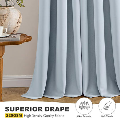 MIULEE Blackout Curtains for Bedroom 2 Panels 40 x 45 Inch Long Light Blue | - Image 5