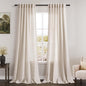 Beige Linen Curtains 84 Inch Length 2 Panels Back Tab Rod Pocket Semi Sheer by Nanspring