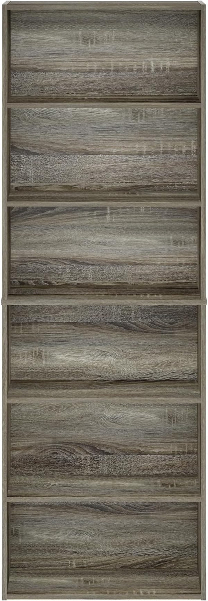 Furinno Jaya Simply Home Free Standing 6-Tier Open Storage Bookcase, French Oak - Image 6