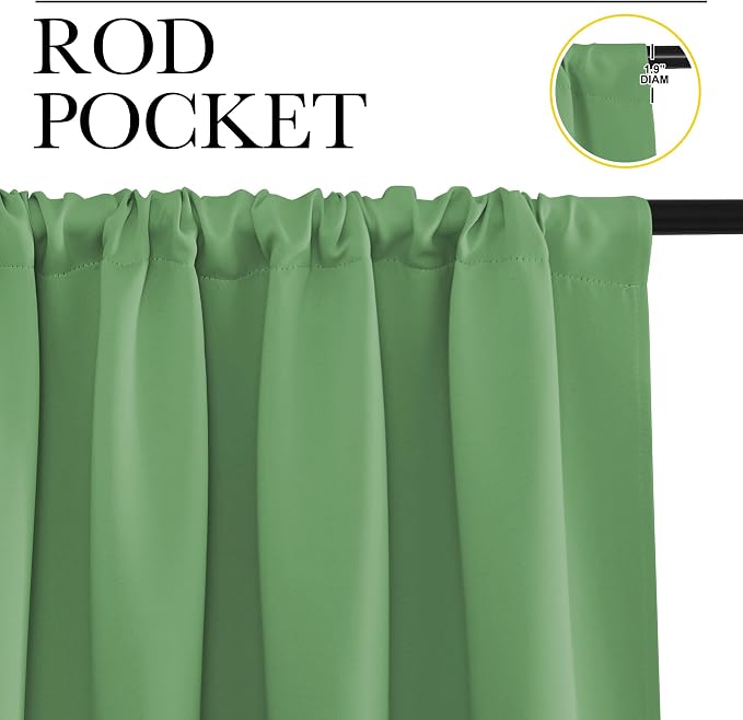 NICETOWN Blackout Curtains for RV Windows, Froest Green, 2 Panels, Room - Image 2