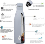 BJPKPK 25oz Insulated Stainless Steel Water Bottles Reusable Metal Travel Sports Water Bottle Keep Cold and Hot,Mist Grey