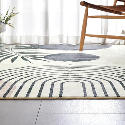 RoomTalks Mid Century Modern Living Room Rug Washable 5x7 Rug, Vintage Abstract - Image 6