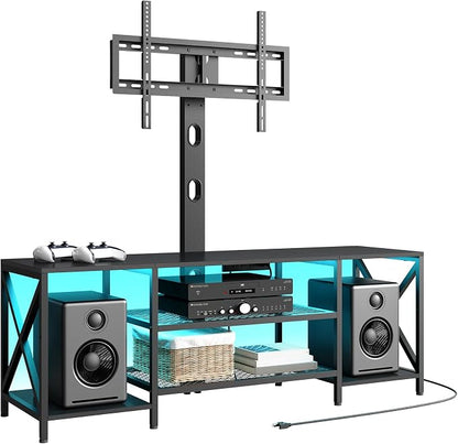 HOOBRO TV Stand with Mount and Power Outlet, LED Entertainment Center with by HOOBRO