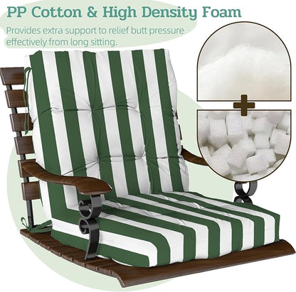 Outdoor Chair Cushions Set of 2, High Back Soft Seat Pad, Indoor Outside Use - Image 4