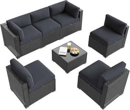 Aoxun 7 Piece Patio Furniture Set, Outdoor Sectional Sofas - Image 9