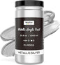 Nicpro Metallic Silver Acrylic Paint, 33.8oz/1000ml Large Silver Leaf Paint by Nicpro