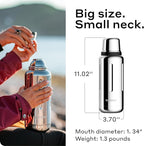 Bobber - 34 oz Vacuum Insulated Stainless Steel Water Bottle with Cup Lid - Dishwasher Safe - Keeps Drinks Hot for 48 Hours and Cold for 72 Hours - Triple Walled Thermo Flask (Glossy)