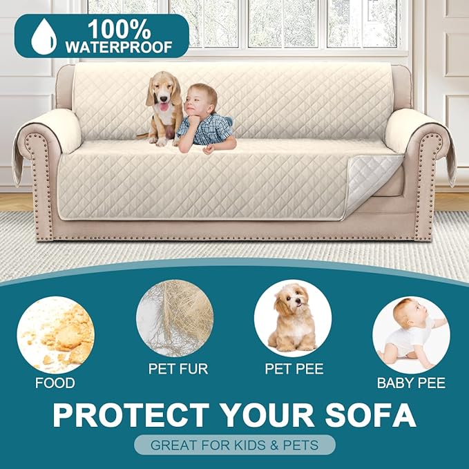 Turquoize 100% Waterproof Sofa Covers Couch Cover Sofa Cover - Image 2