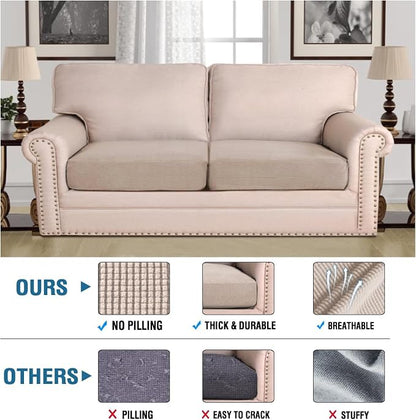 H.VERSAILTEX Super Stretch Individual Seat Sofa Covers Couch Slipcover Sets - Image 2