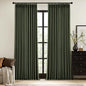 MIULEE Olive Green Pinch Pleated 100% Blackout Linen Curtains 40x90 Inches | by MIULEE