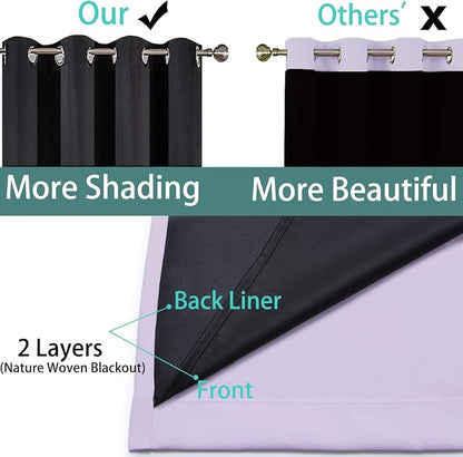 Yakamok Lilac 100% Blackout Curtains 63 Inches Long - Image 5