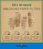300 Paper Coffee Single-Use Filters, Brown, All-Natural & Unbleached for Keurig Brewers and Compatible with K-Cup Pods 1.0 & 2.0 Models, Disposable filters