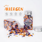 Edible Halloween Sprinkles for Cake Decorating, Halloween Jimmies Sprinkle, Nonpareils Sprinkle, White, Orange, Purple, and Black Sprinkles for Cupcakes, Macarons, Ice Cream, and Cookies