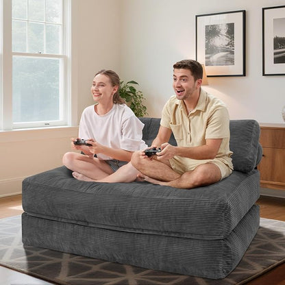 HABUTWAY Folding Sofa Bed, Foldable Floor Sofa Lounge w/Dual-Pillow & Handle - Image 3