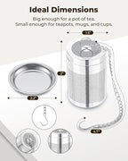 House Again 2 Pack Tea Infusers, Extra Fine Mesh Tea Strainers for Loose Tea, Updated Slim Threaded Lid & 304 Stainless Steel, Loose Leaf Tea Steeper for Brew Tea Spices & Seasonings