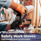 Schwer ProGuard Highest Level Cut Resistant Work Gloves PR3326 for Extreme Protection，ANSI A9 Cut Gloves with Reinforced Thumb, Non Slip, Breathable, Durable, Touch-screen, Non PFAS, Orange 1 Pair（L）