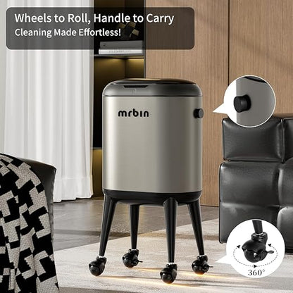 Stainless Steel Slim Bathroom Motion Sensor Trash Can - Image 4