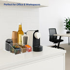 Acrylic Coffee Bar Station – Snack Tea Organizer & Storage Holder for Office Coffee Table – Perfect Countertop Setup for Syrup, Creamer, and Snack Accessories
