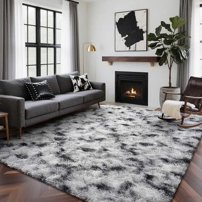 4x6 Ft Shag Area Rug for Bedroom Living Room, Tie-Dyed Ultra Soft Fluffy Furry - Image 2