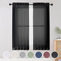 Black Sheer Curtains, Sheer Curtains 63 inch Length 2 Panels Set, Rod Pocket by OWENIE