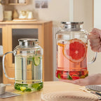 Glass Pitcher with Lid, 2 PACK 74 oz/2.2L Water Pitcher, Clear Borosilicate Glass Water Carafe for Cold Brew, Coffee, Lemonade, Iced SunTea,Beverage, Heat Resistant Water Glass Jug