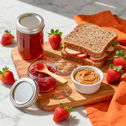 ComSaf Small Mason Jars 8 oz, 24Pcs Regular Mouth Canning Jars, 8 ounce Glass Jar with Lid for Jams, Sauces, Jellies, Spices, Self-Made Gift, DIY Candles Decor, Wedding & Baby Shower Favors