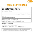 FreshDrinkUS, Premium 75 Tea Bags Corn Silk Tea, 100% Natural & Pure from Corn Silk. Corn Silk Herbal Tea. Clean Ingredients. Made with Natural Material Tea Bags. No Sugar, No Caffeine, Vegan.