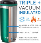 Cupture TWIST-TOP Vacuum-Insulated Stainless Steel Travel Mug, 16 oz, Rose Gold