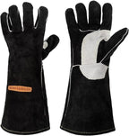 YESWELDER Leather Forge MIG Welding Gloves, Heat Fire Resistant Welders Gloves, Black, also Perfect for Grill/BBQ/Wood Stove/Oven/Fireplace/Cutting