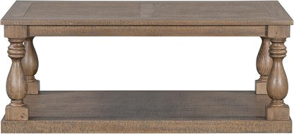 Merax Vintage Coffee Table Featuring Artistic Vase Column Legs and Luxurious - Image 6