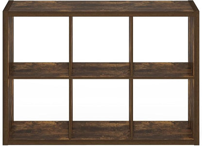 Furinno Cubicle Book Shelf, 6-Cube Bookshelf, Extra Thick Frame Horizontally & - Image 12