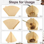 #4 Cone Coffee Filters 8-12 Cups, Disposable Natural Coffee Filters 4 Cone Paper Unbleached 4 Filters Paper Compatible with Ninja, Drip and Pour Over Coffee Maker, 120 Count