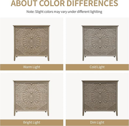 3 Drawer Nightstand, 30 in Tall Accent Storage Cabinet - Image 3