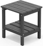 SERWALL 2-Tier HDPE Outdoor Side Table, Weatherproof Rectangular Adirondack by SERWALL