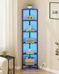 TUTOTAK Corner Shelf with LED Light, 6-Tier Corner Bookshelf by ChoosetutotakFurnitureBuildYourCozyHome