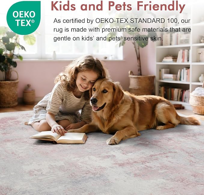5x7 Ft Area Rugs for Living Room, Soft Non-Slip Washable Rugs Modern Abstract - Image 6