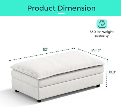 LINSY HOME Ottoman Modular for Sectional Sofa Couch, Cloud Sofa Movable Ottoman - Image 2