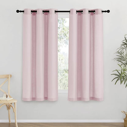 NICETOWN Blush Pink Short Linen Curtains by NICETOWN