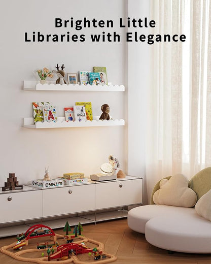 Shario Nursery Book Shelves, Scalloped Shelves, Wall Book Shelves - Image 5