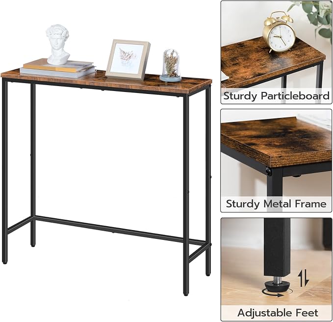 HOOBRO 2 Pack Narrow Console Table, 29.5" Small Entryway Table, Thin Long Sofa - Image 6
