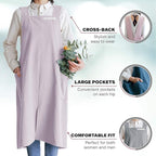 HANEE Cotton Aprons for Women and Men | Cross-Back Apron with Pockets