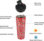 BJPKPK 30oz Tumbler With lid And Straw Stainless Steel Travel Coffee Mug Insulated Tumblers Cups,Passionate Red