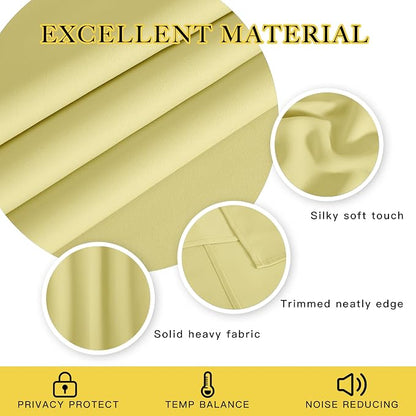 NICETOWN Paler Yellow Blackout Curtains - Image 2