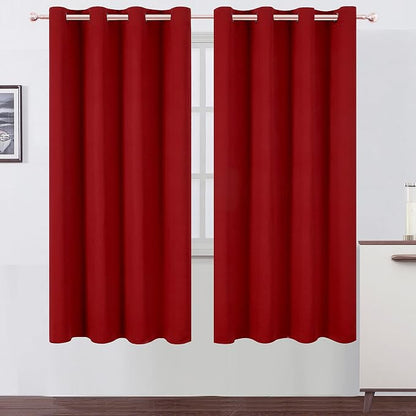 Red Thermal Blackout Curtains/52 x 72 Inch/Set of 2 Panels Room Darkening by Lemomo