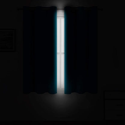 Teal Blackout Curtains 40 x 63 Inch Length/Set of 2 Curtain Panels/Thermal - Image 3
